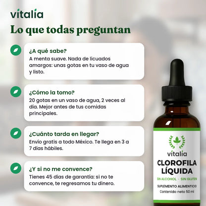 Preguntas frecuentes clorofila líquida Vitalia