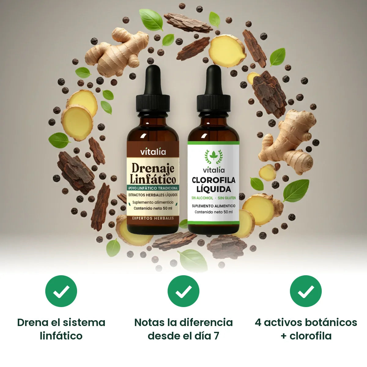 Ingredientes botánicos Pack Reset Vitalia