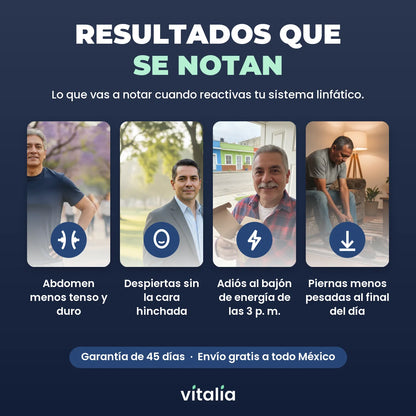 Resultados gotas de drenaje linfático para hombre Vitalia