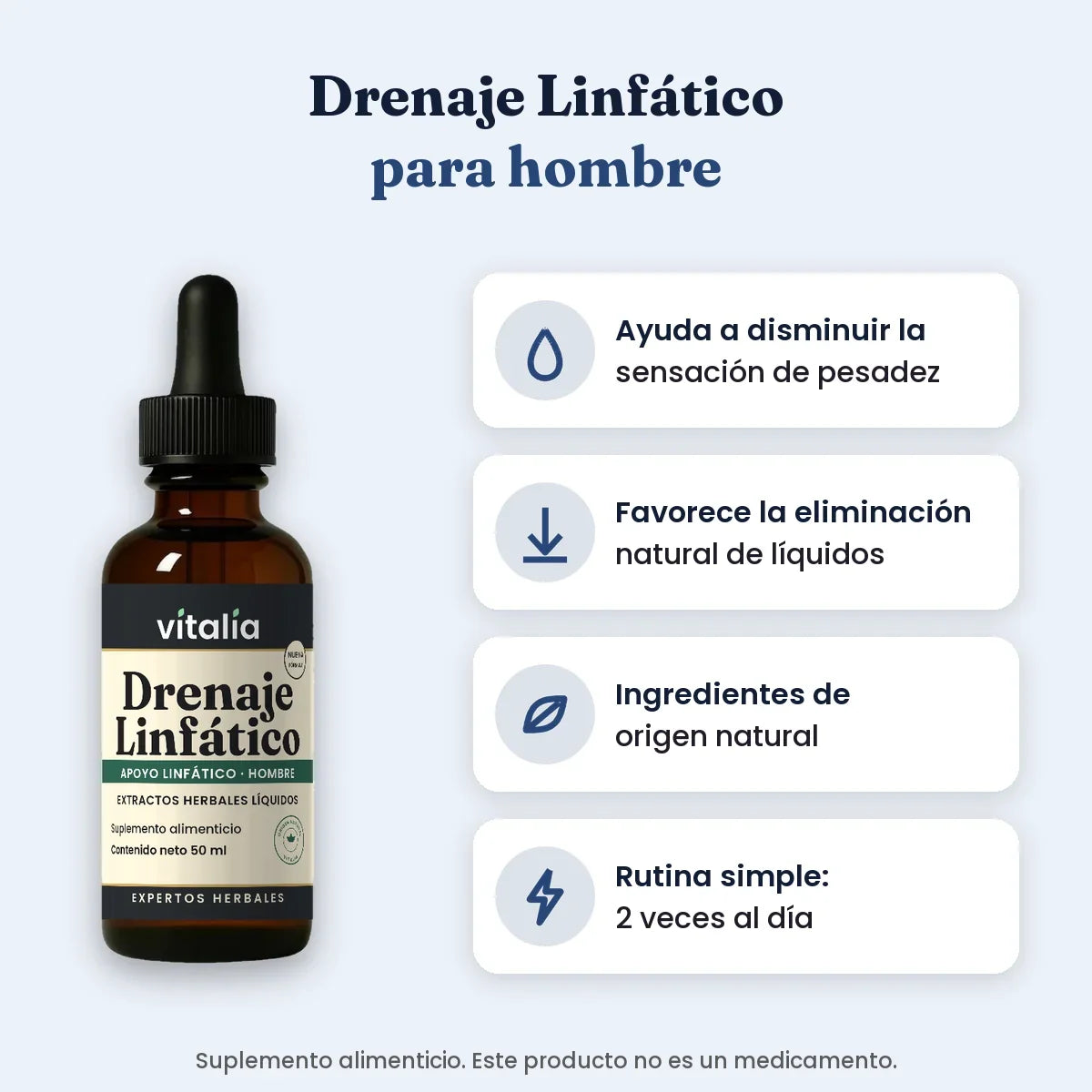 Gotas de drenaje linfático para hombre Vitalia