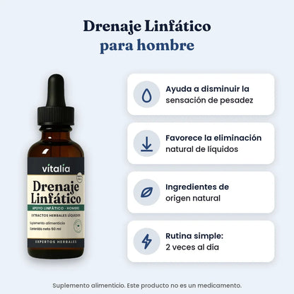 Gotas de drenaje linfático para hombre Vitalia
