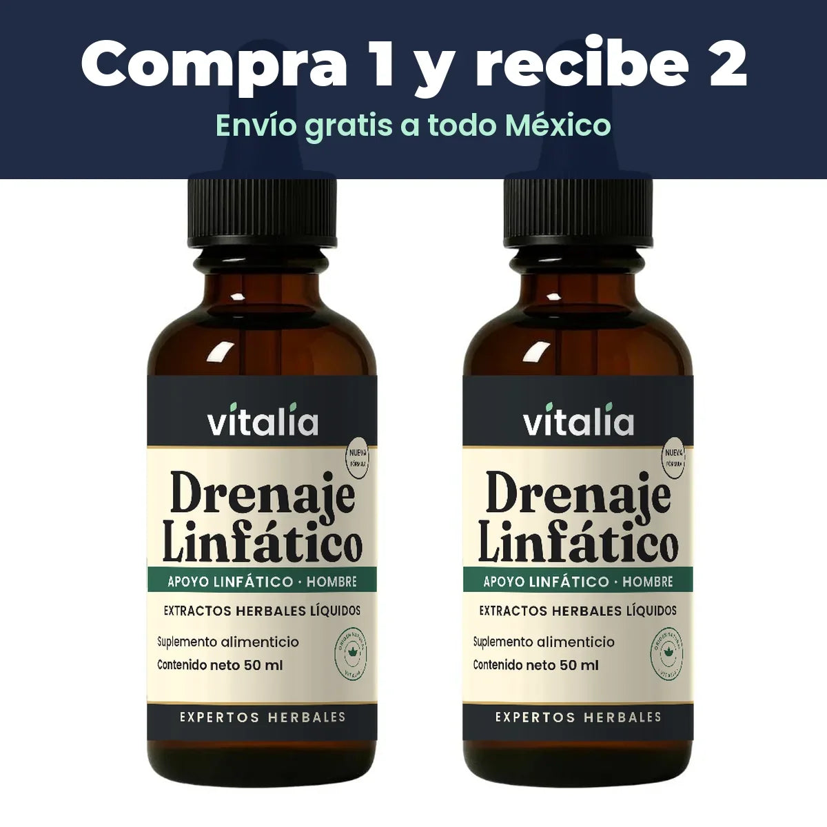 Gotas de drenaje linfático para hombre Vitalia