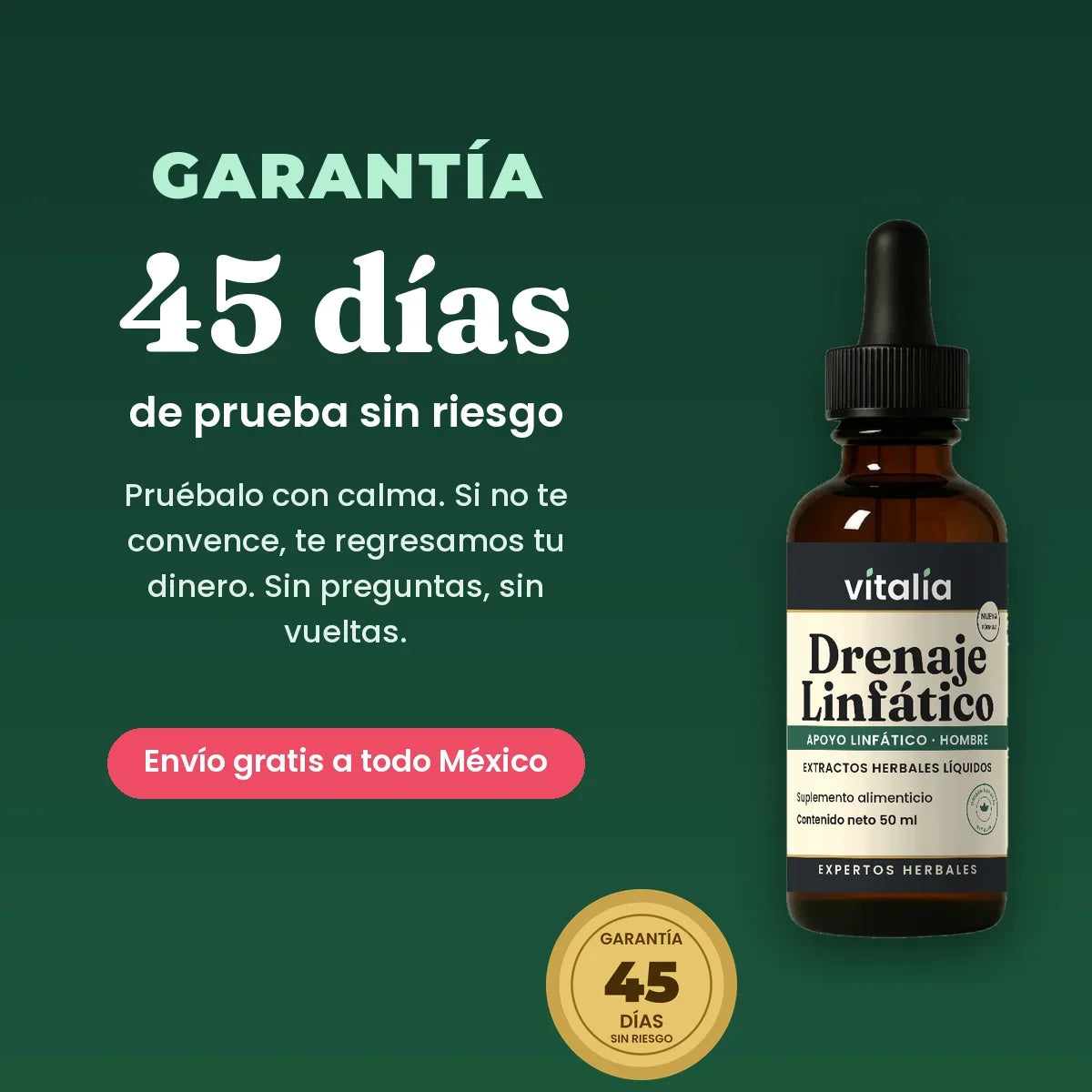 Gotas de drenaje linfático para hombre Vitalia