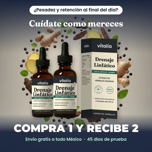 Gotas de drenaje linfático para hombre Vitalia