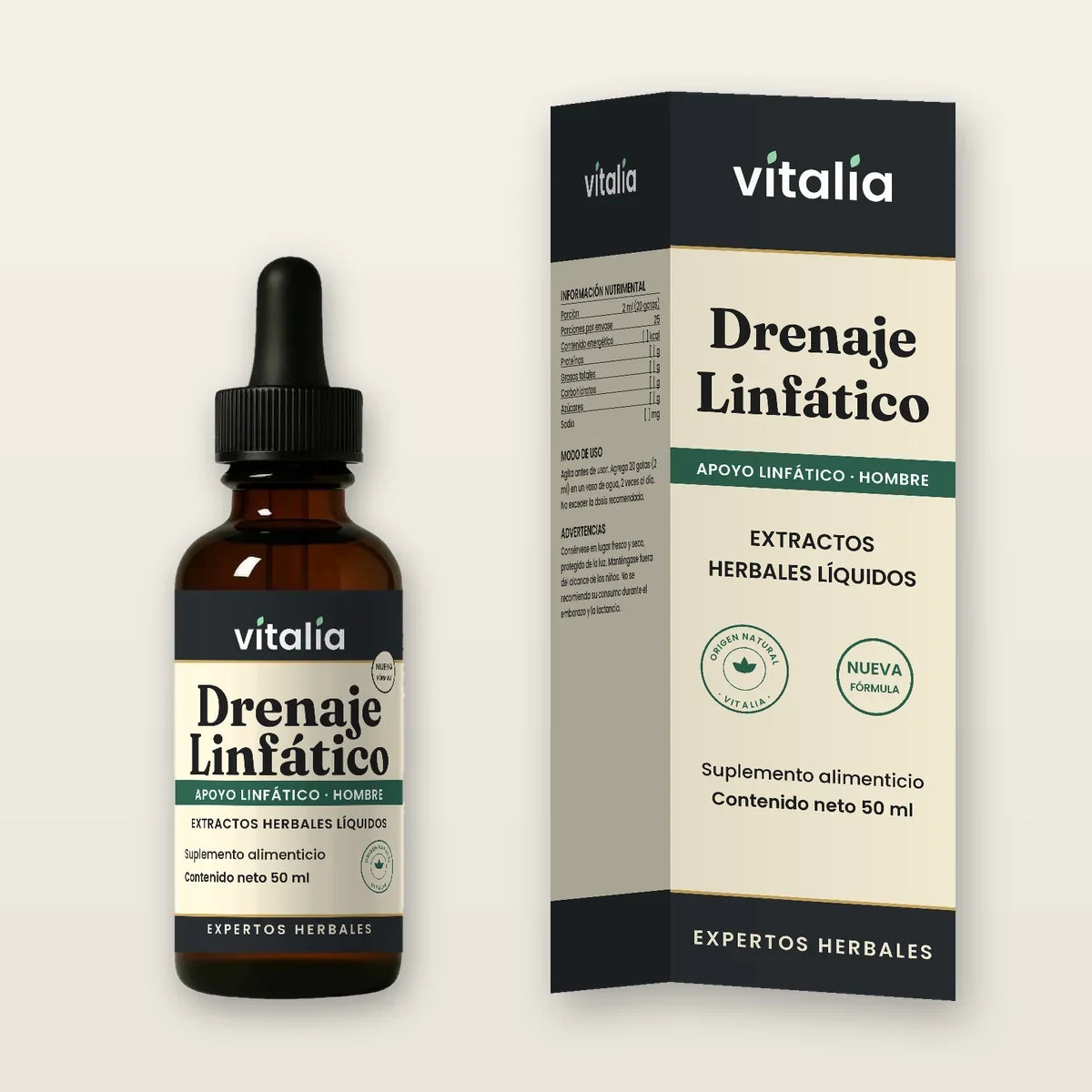 Gotas de drenaje linfático para hombre Vitalia